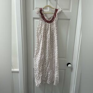Dôen Lovisa Cotton Nightgown Crimson sweetpea floral Sz XS